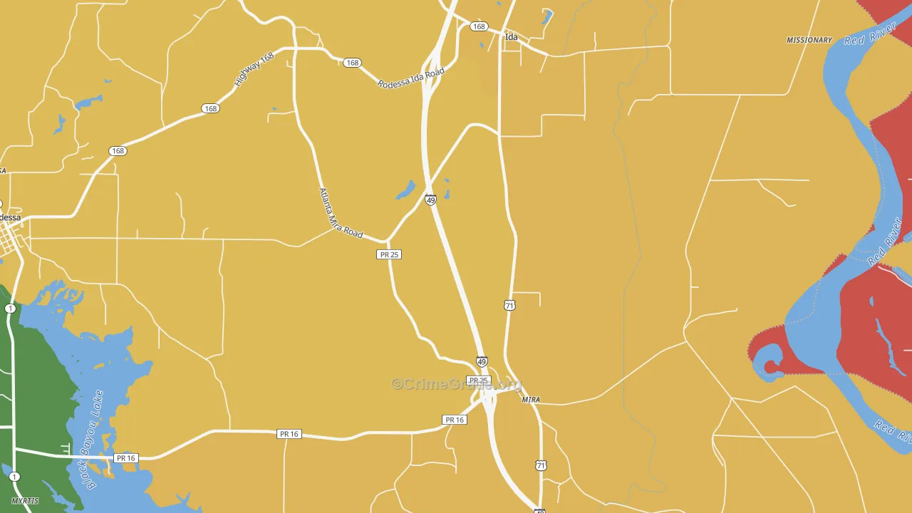 Ida, LA Map of Assault Rates