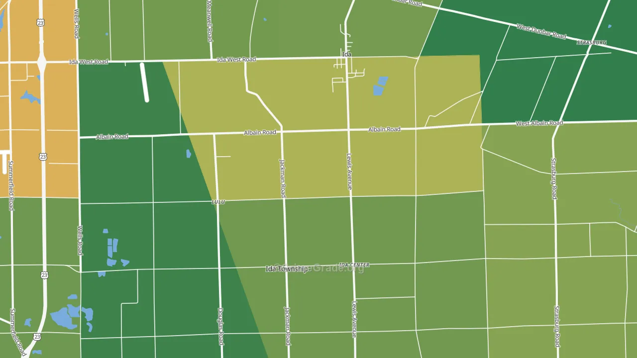 Ida, MI Map of Assault Rates