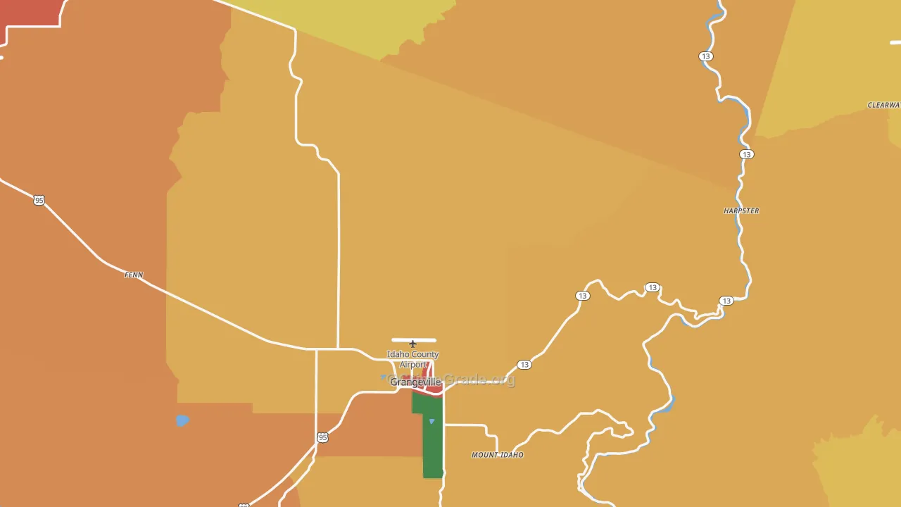 Idaho County, ID Map of Assault Rates