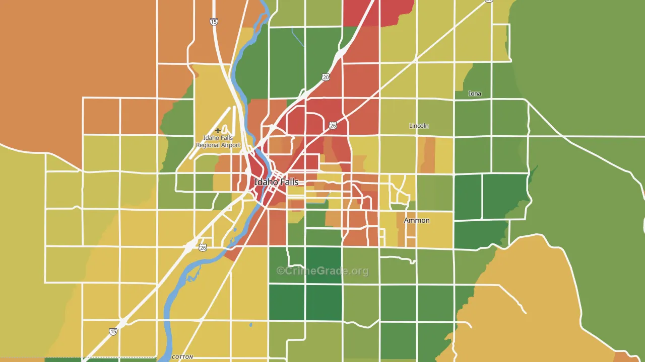 Idaho Falls, ID Map of Assault Rates