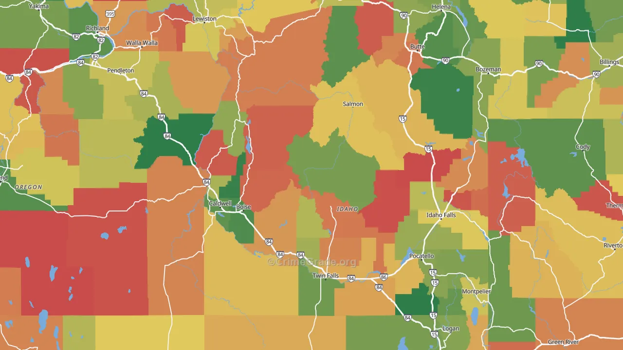 Idaho Map of Assault Rates