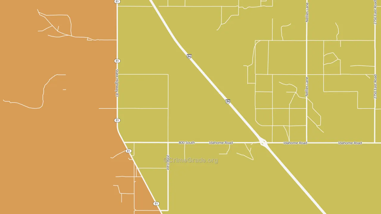 Idahome, ID Map of Assault Rates