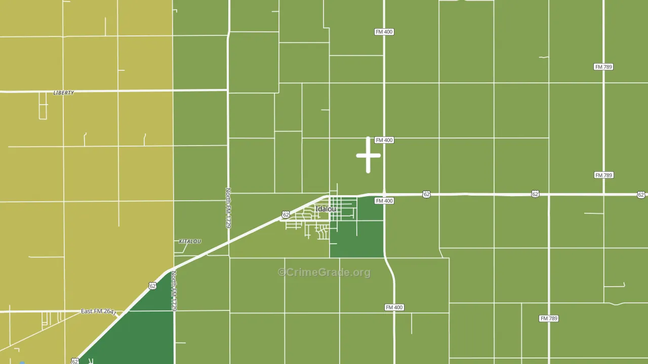 Idalou, TX Map of Assault Rates