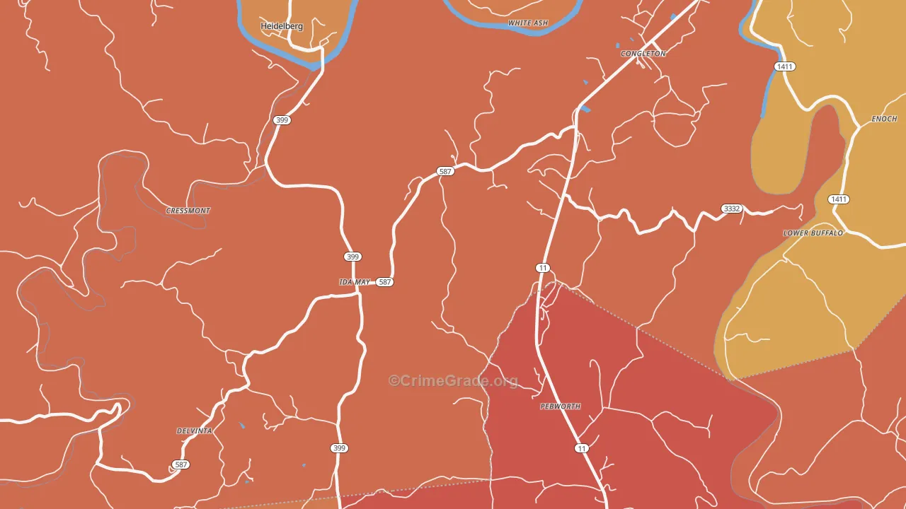 Idamay, KY Map of Assault Rates