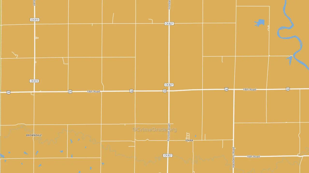 Idana, KS Map of Assault Rates