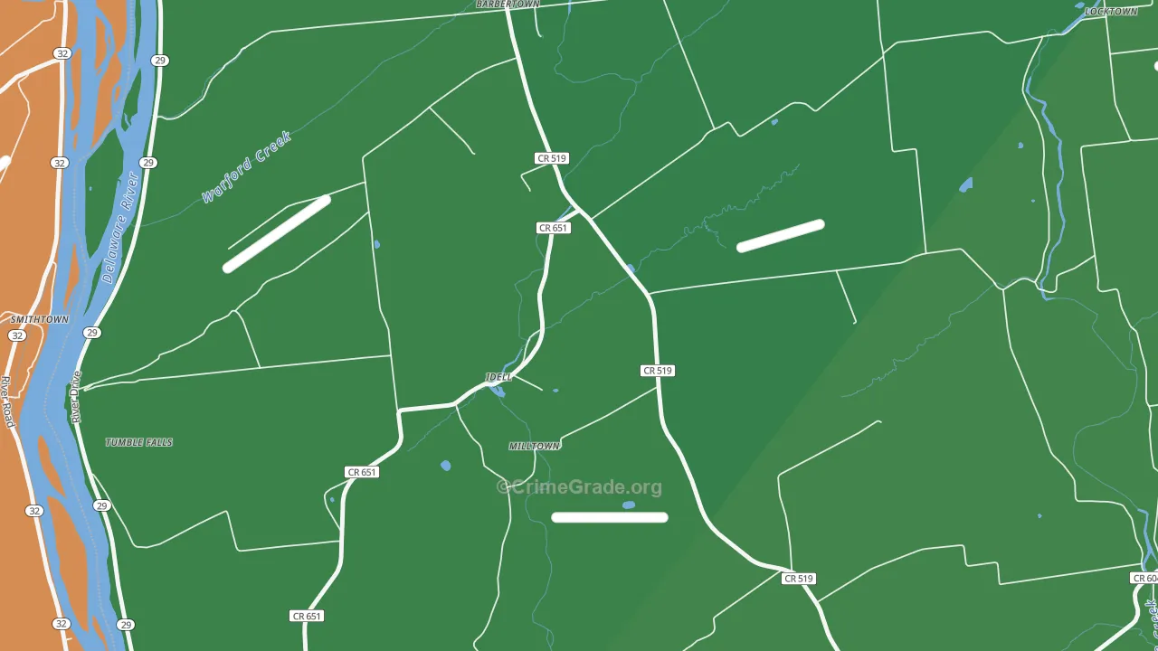 Idell, NJ Map of Assault Rates