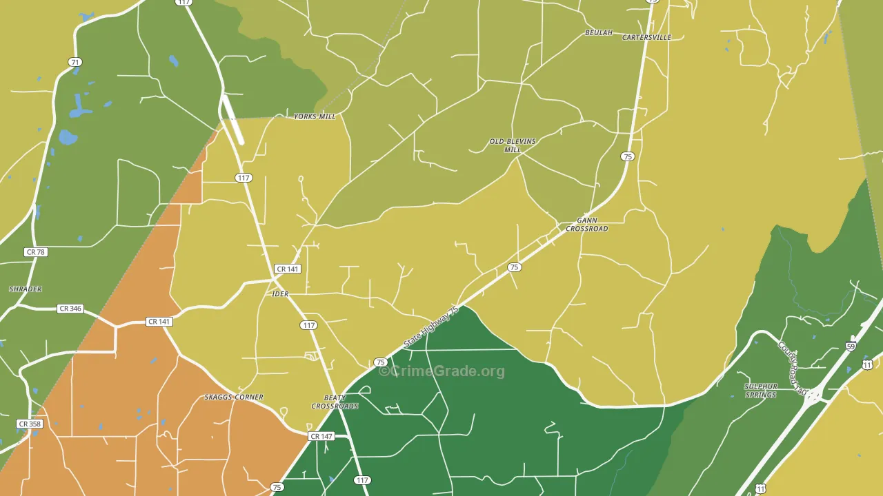 Ider, AL Map of Assault Rates