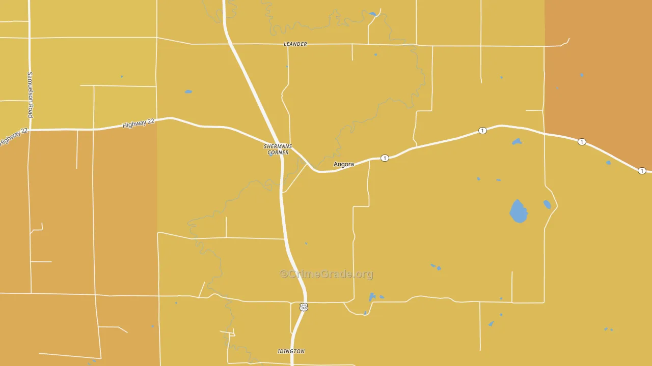 Idington, MN Map of Assault Rates