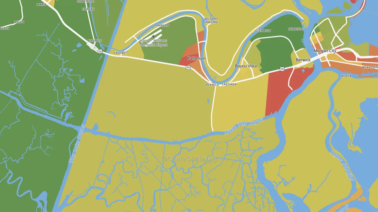 Idlewild, LA Map of Assault Rates