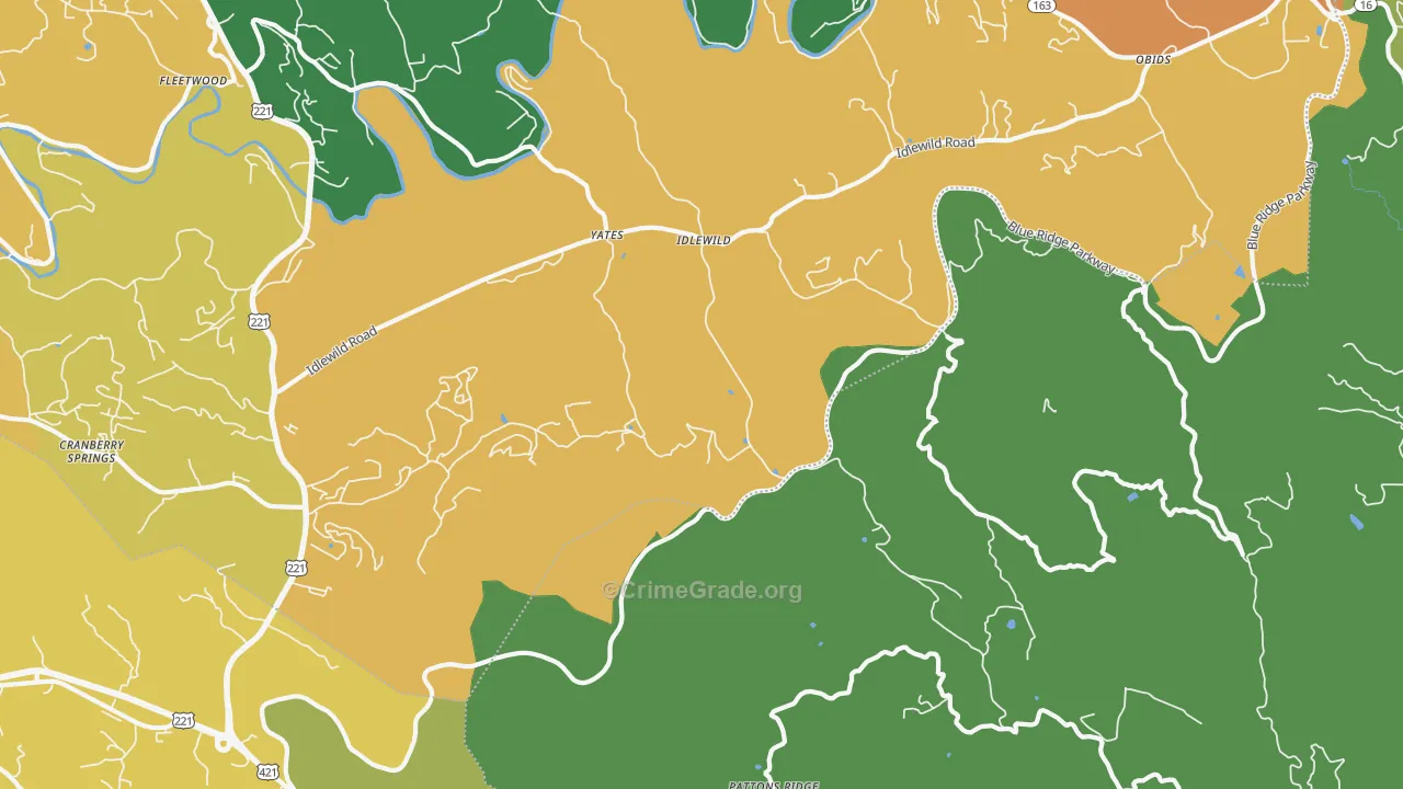 Idlewild, NC Map of Assault Rates
