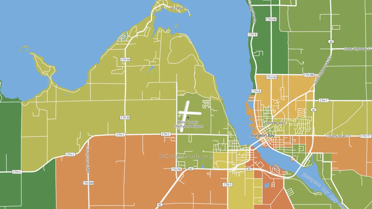 Idlewild, WI Map of Assault Rates
