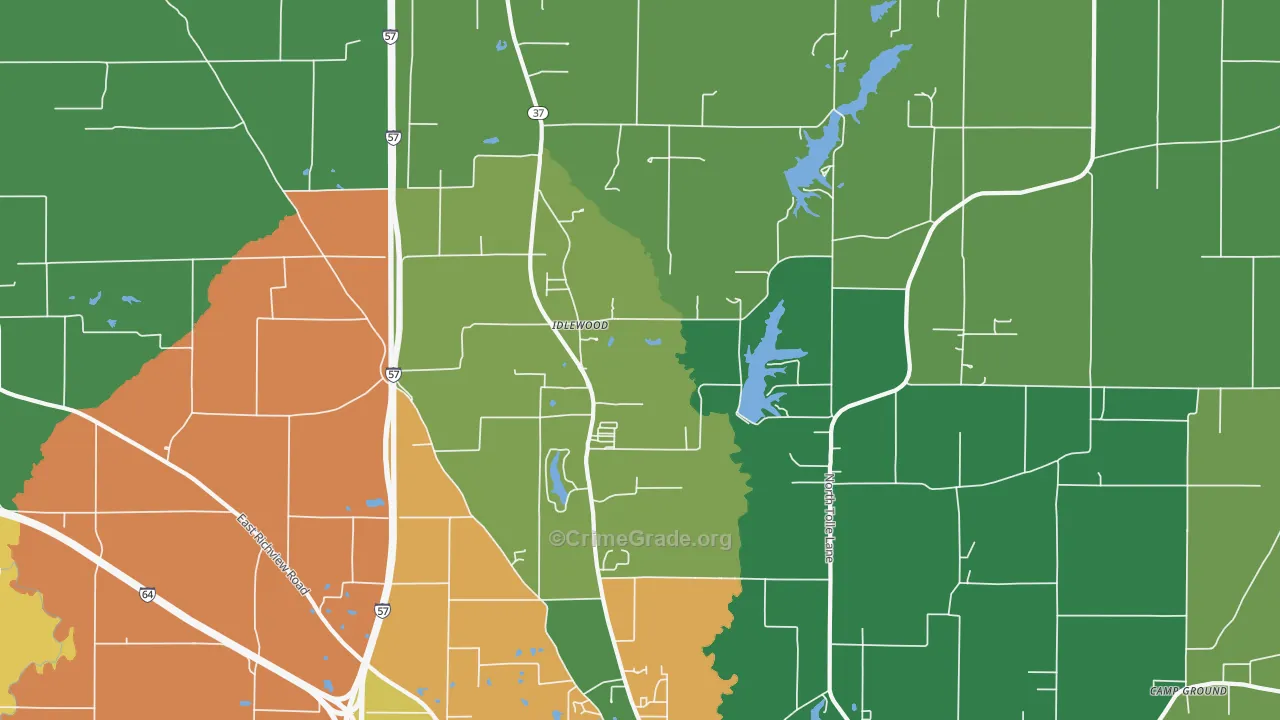Idlewood, IL Map of Assault Rates
