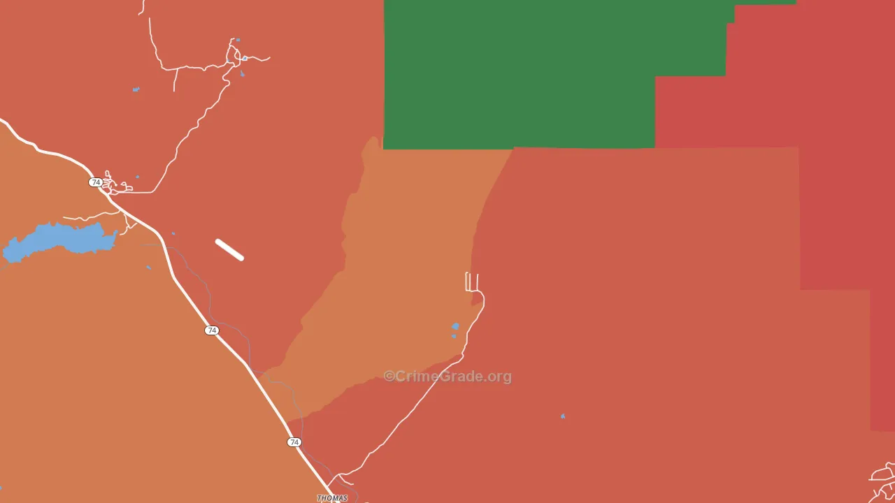 Idyllwild, CA Map of Assault Rates