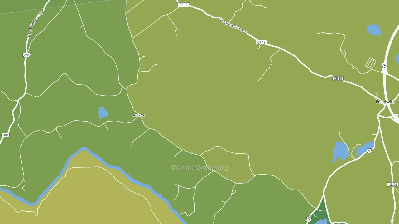 Igerna, NY Map of Assault Rates