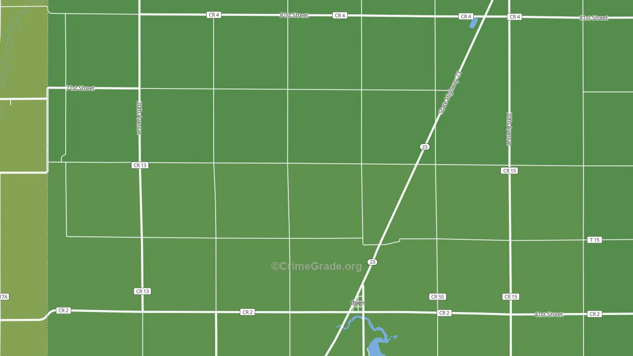 Ihlen, MN Map of Assault Rates