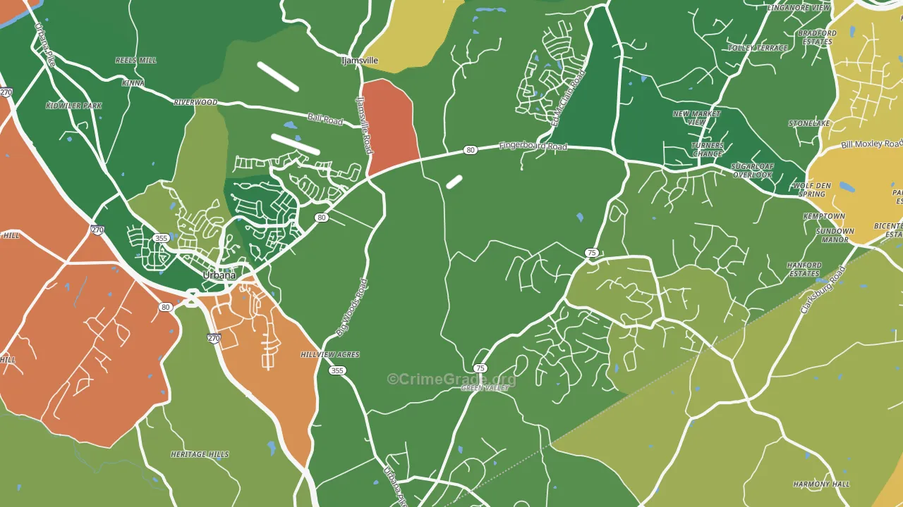 Ijamsville, MD Map of Assault Rates
