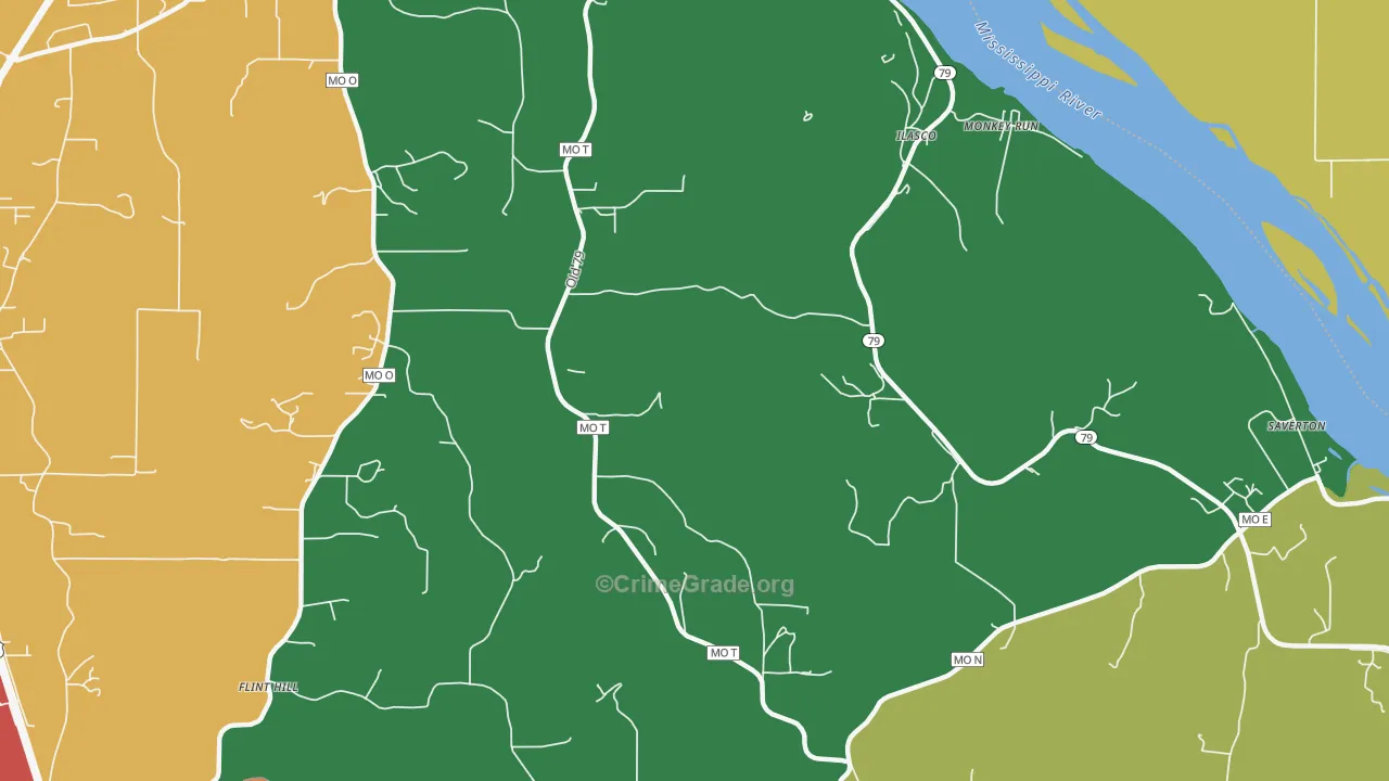 Ilasco, MO Map of Assault Rates