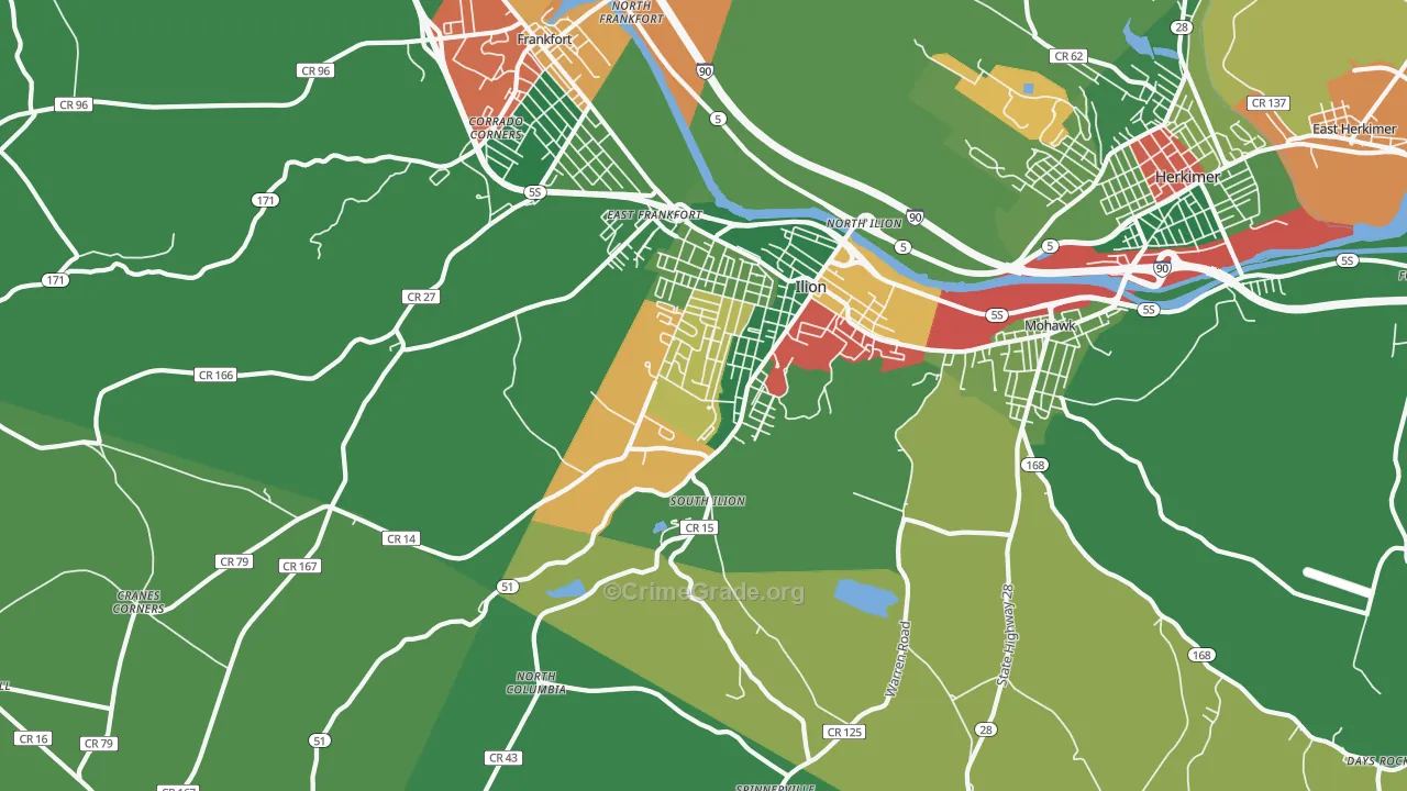 Ilion, NY Map of Assault Rates