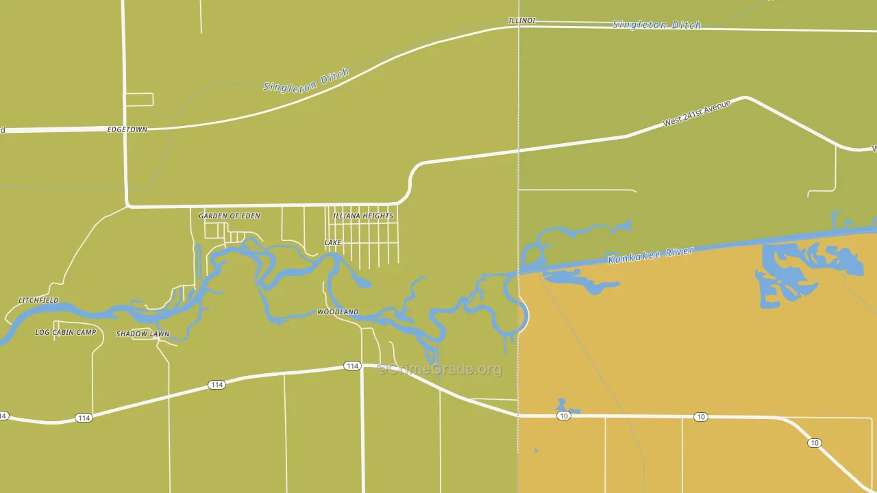 Illiana Heights, IL Map of Assault Rates