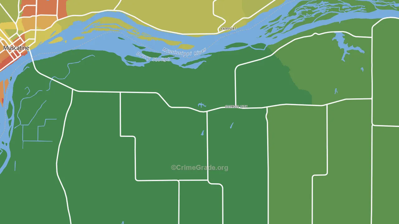 Illinois City, IL Map of Assault Rates