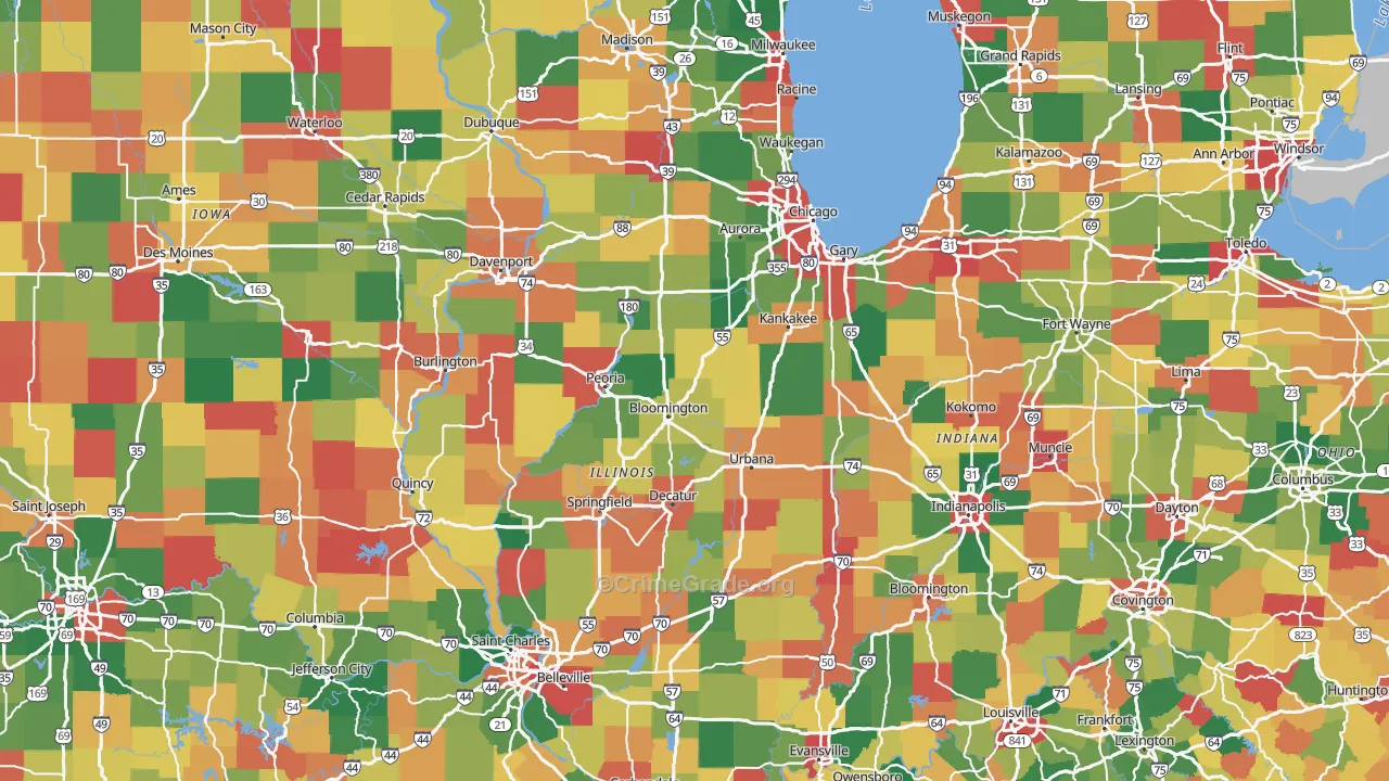 Illinois Map of Assault Rates