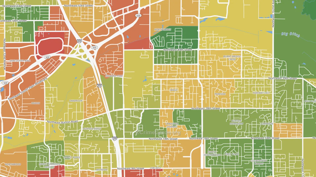 Image, Vancouver, WA Map of Assault Rates