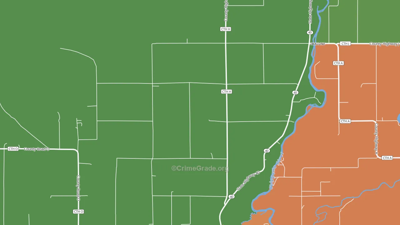 Imalone, WI Map of Assault Rates