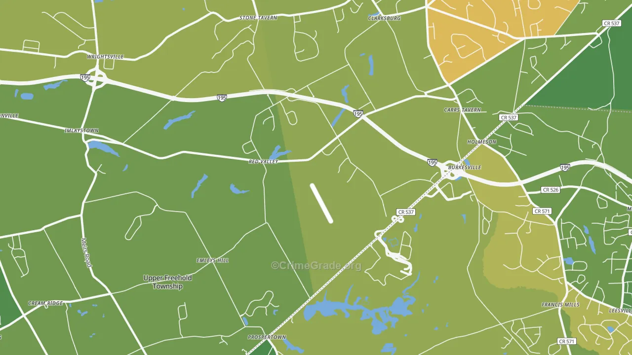 Imlaystown, NJ Map of Assault Rates