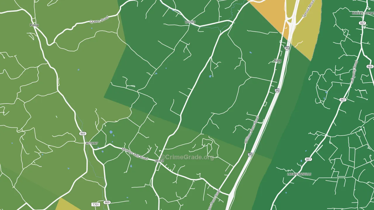 Imler, PA Map of Assault Rates