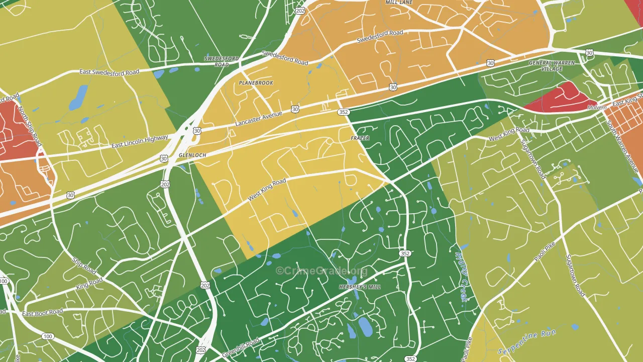 Immaculata, PA Map of Assault Rates