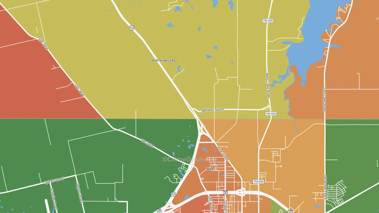 Impact, TX Map of Assault Rates