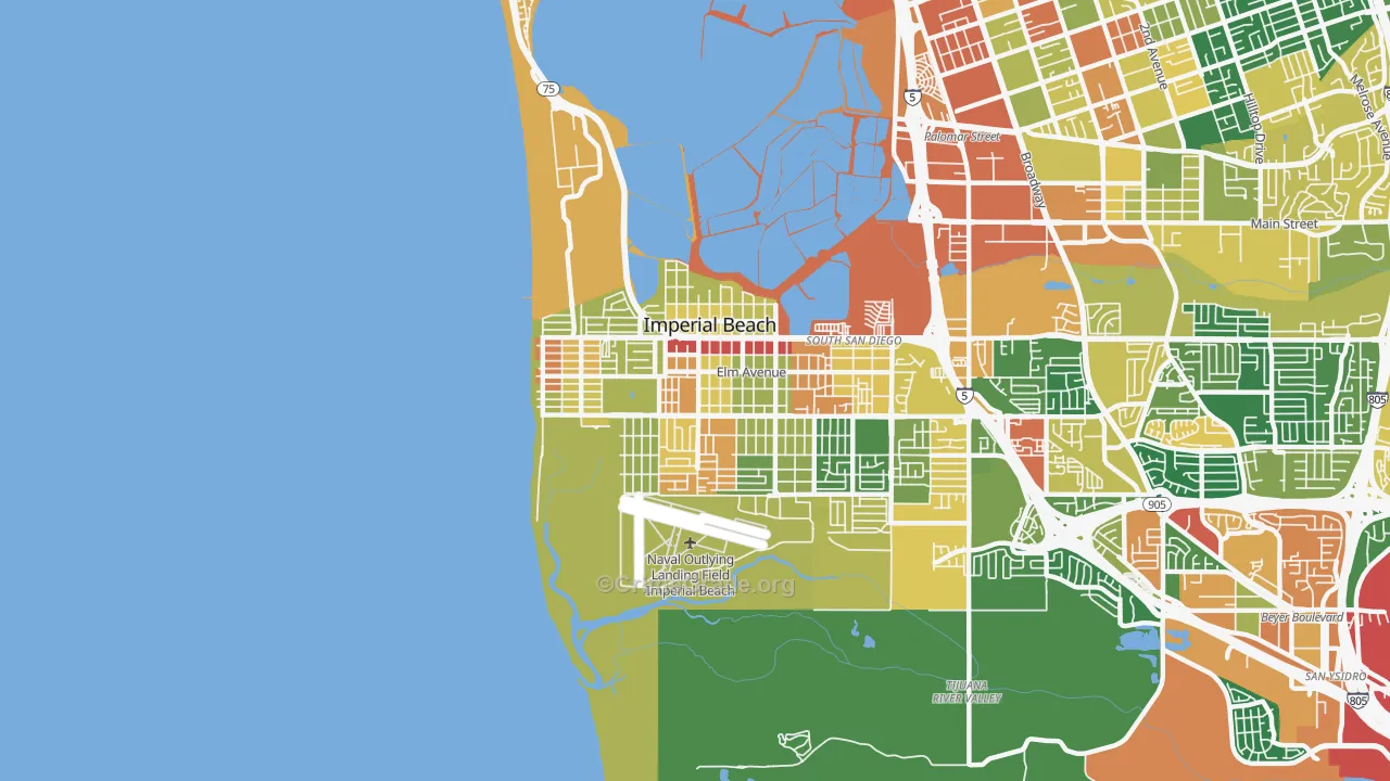 Imperial Beach, CA Map of Assault Rates