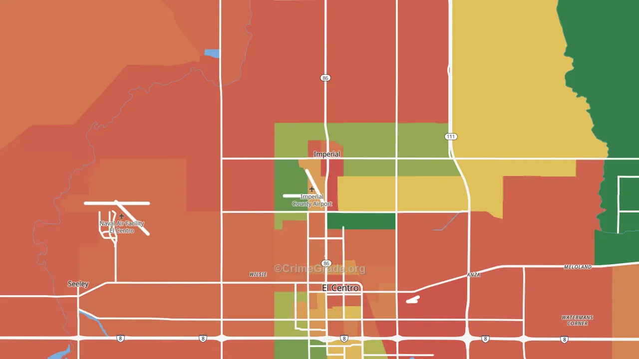 Imperial, CA Map of Assault Rates