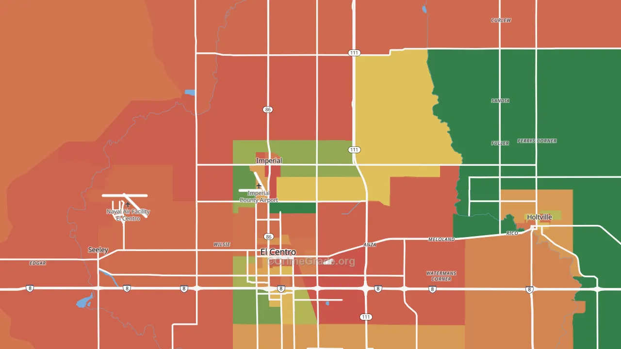 Imperial County, CA Map of Assault Rates