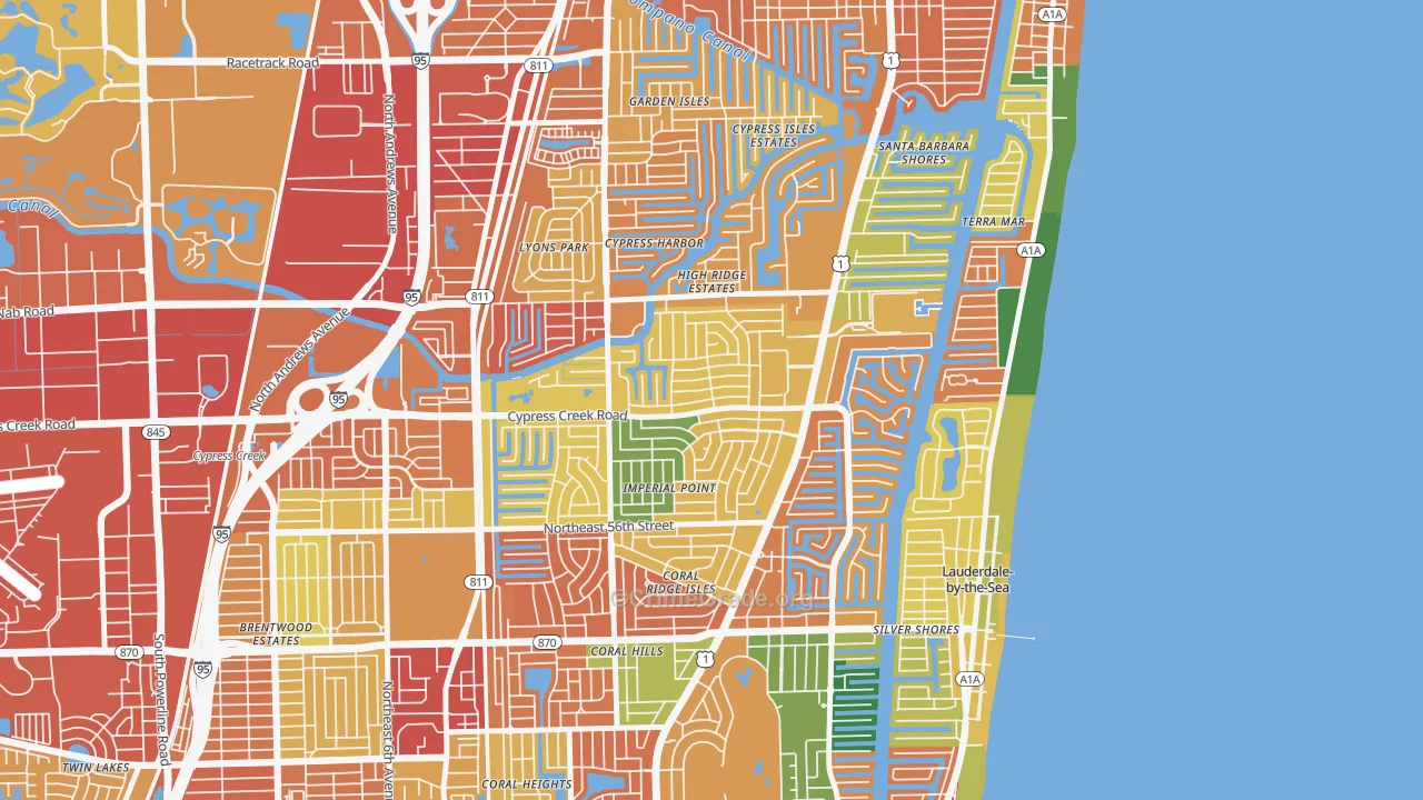 Imperial Point, Fort Lauderdale, FL Map of Assault Rates