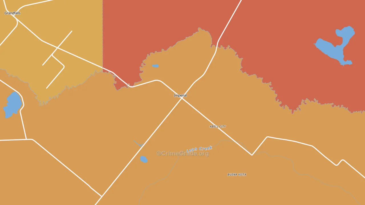 Imperial, TX Map of Assault Rates