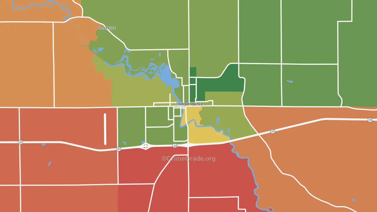 Independence, IA Map of Assault Rates
