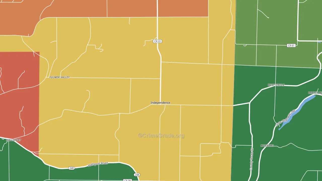Independence, NY Map of Assault Rates