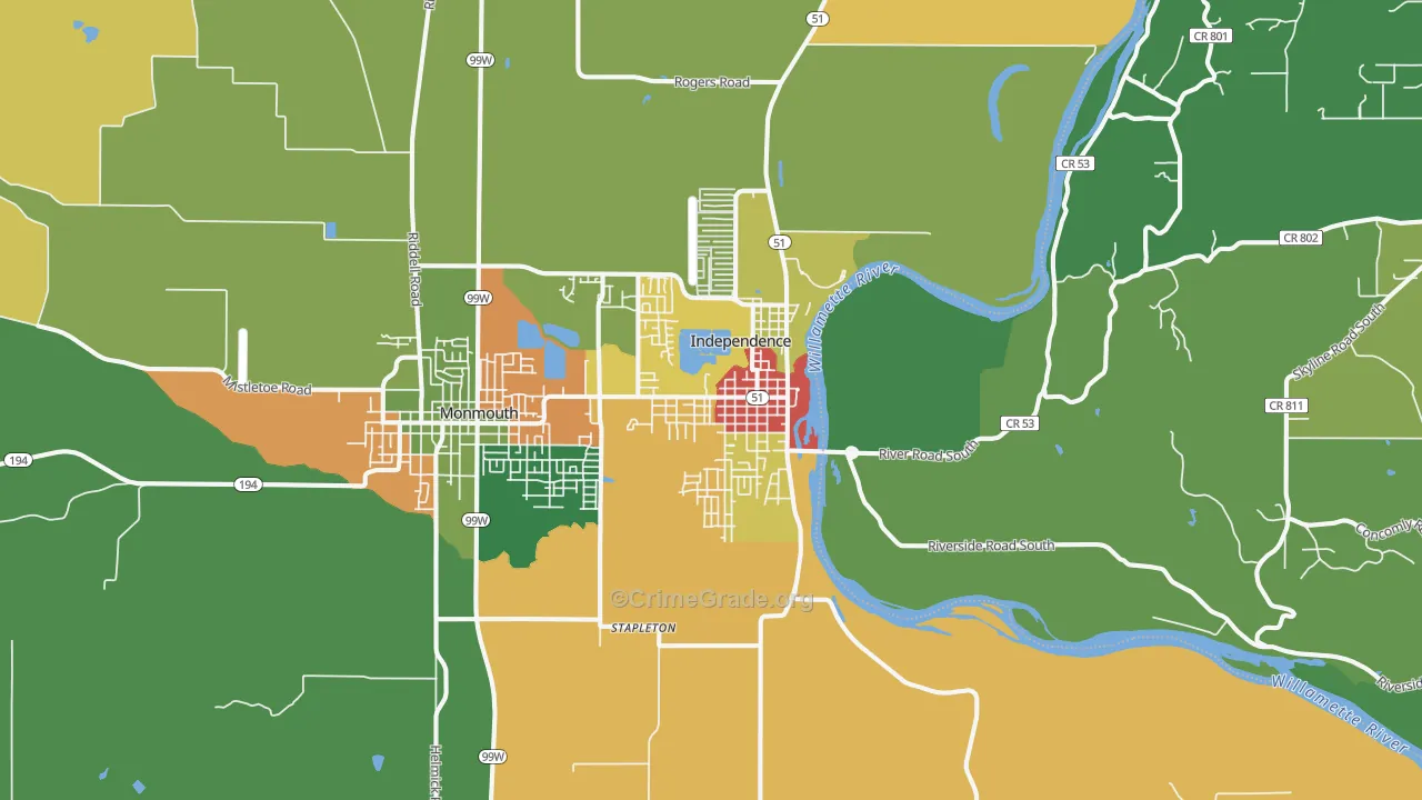 Independence, OR Map of Assault Rates