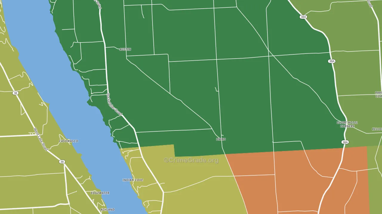 Indian Cove, NY Map of Assault Rates