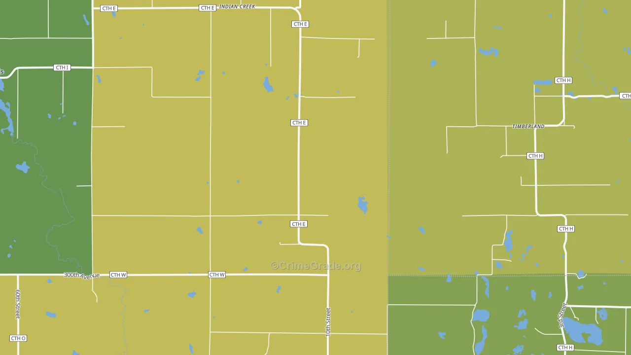 Indian Creek, WI Map of Assault Rates