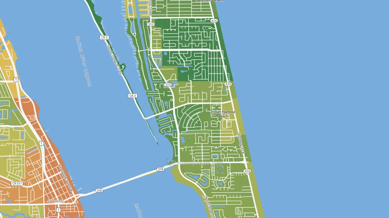Indian Harbour Beach, FL Map of Assault Rates