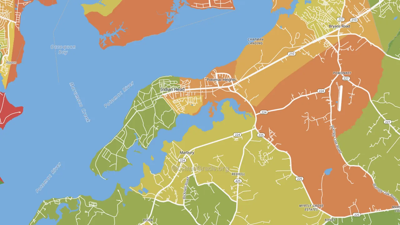 Indian Head, MD Map of Assault Rates
