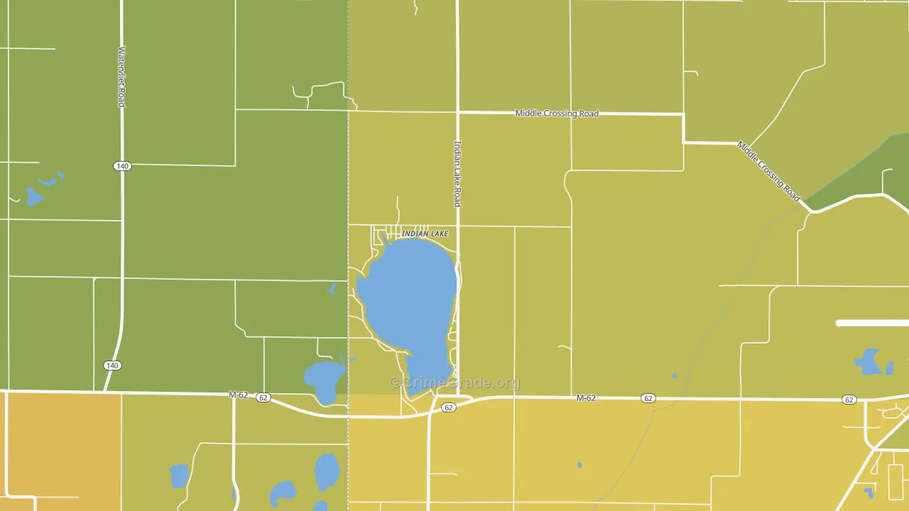 Indian Lake, MI Map of Assault Rates