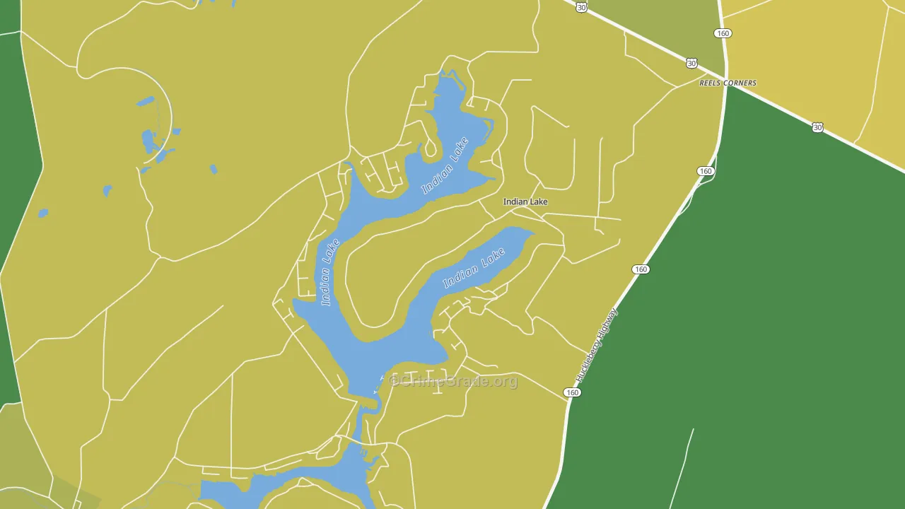 Indian Lake, PA Map of Assault Rates