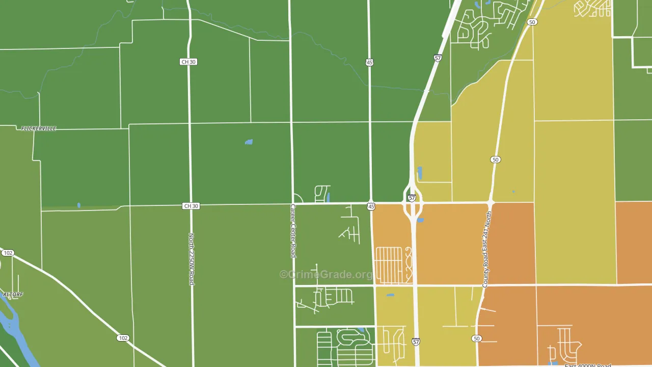 Indian Oaks, IL Map of Assault Rates