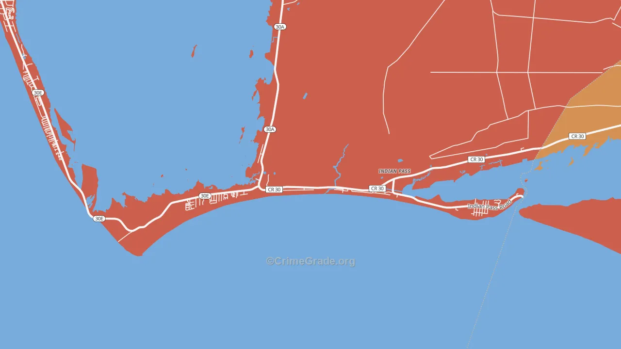 Indian Pass, FL Map of Assault Rates