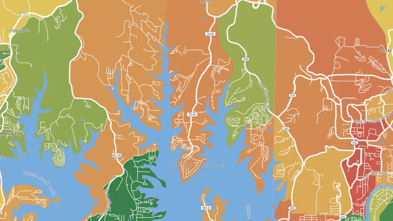 Indian Point, MO Map of Assault Rates