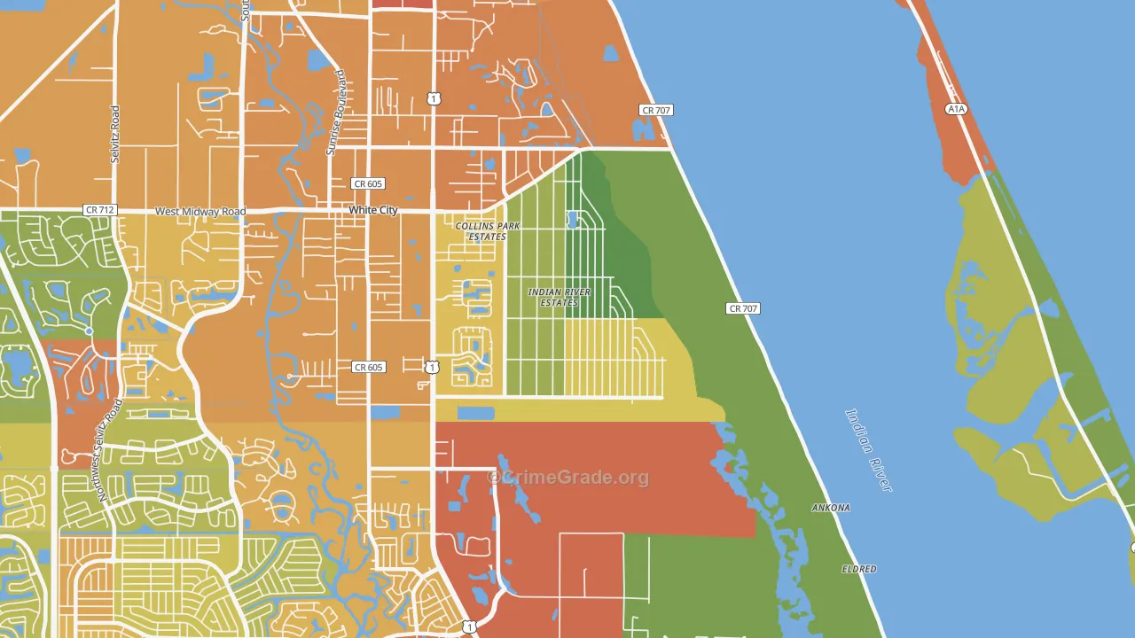 Indian River Estates, FL Map of Assault Rates