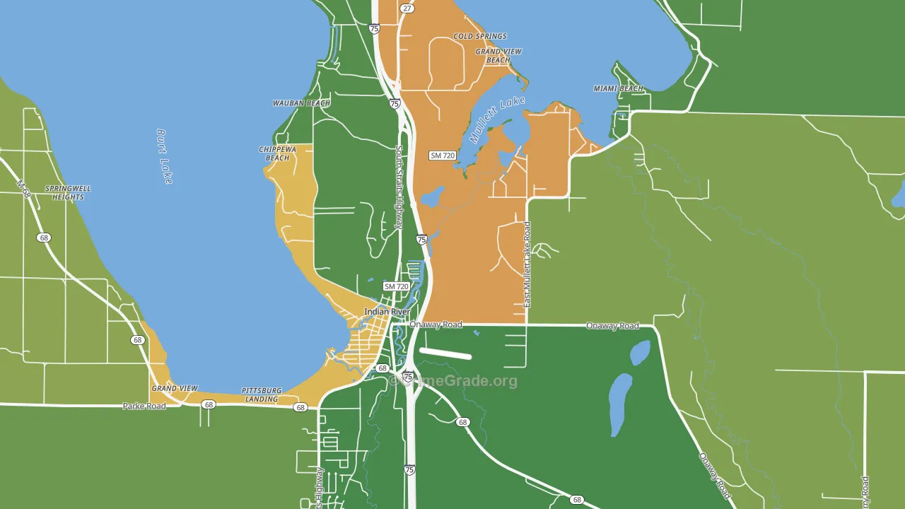 Indian River, MI Map of Assault Rates